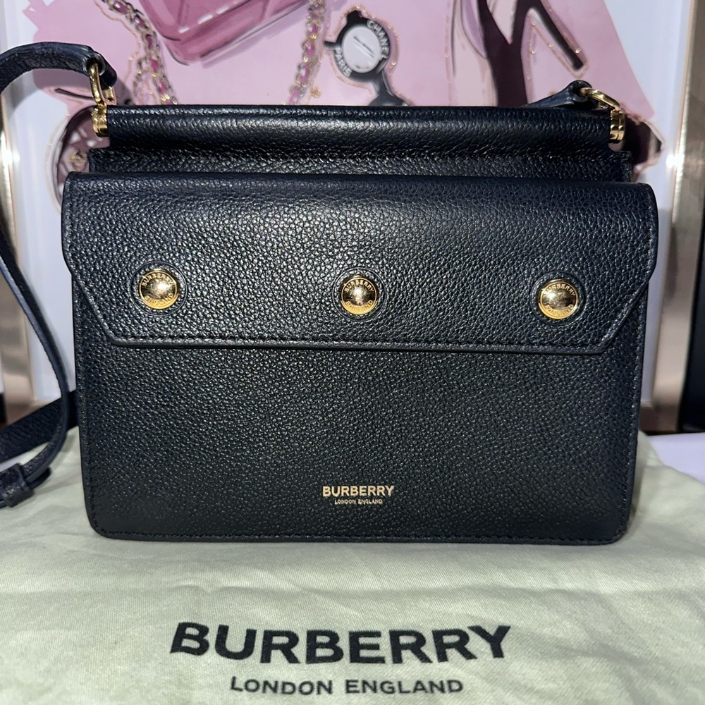 Burberry Black Crossbody Bag with Gold Accents